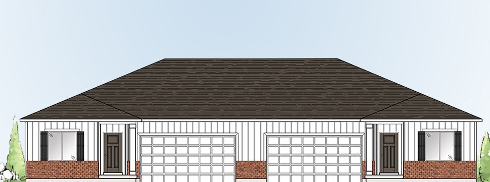 twin home 2D rendering