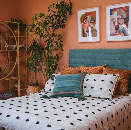 eclectic style decorated bedroom