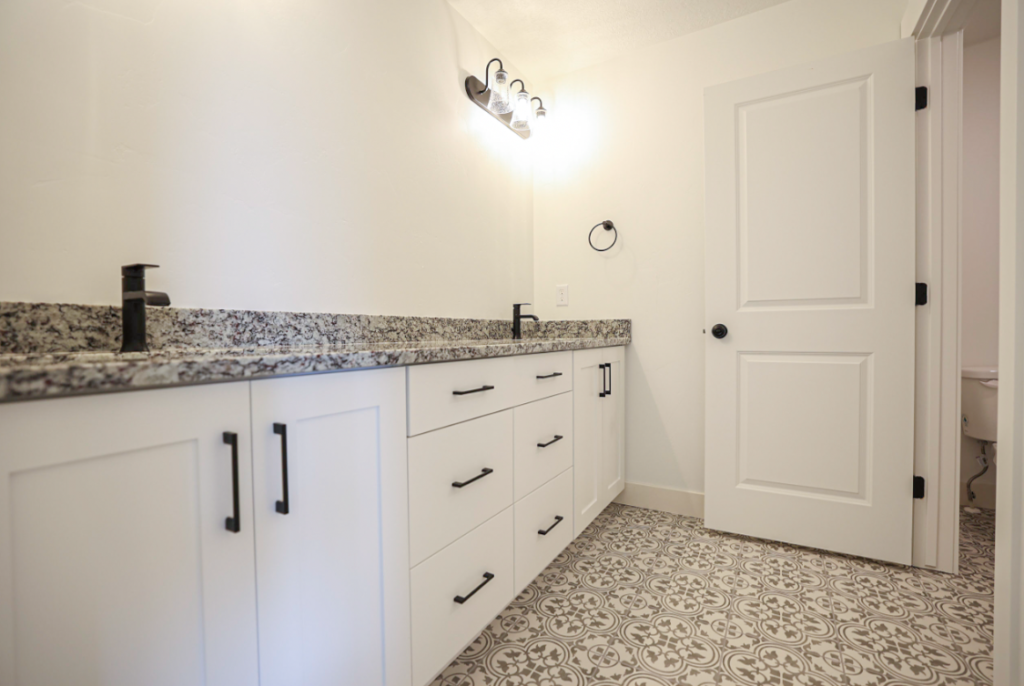 The Magnolia Floorplan showing off an intriguing tile style in the the secondary bathroom.